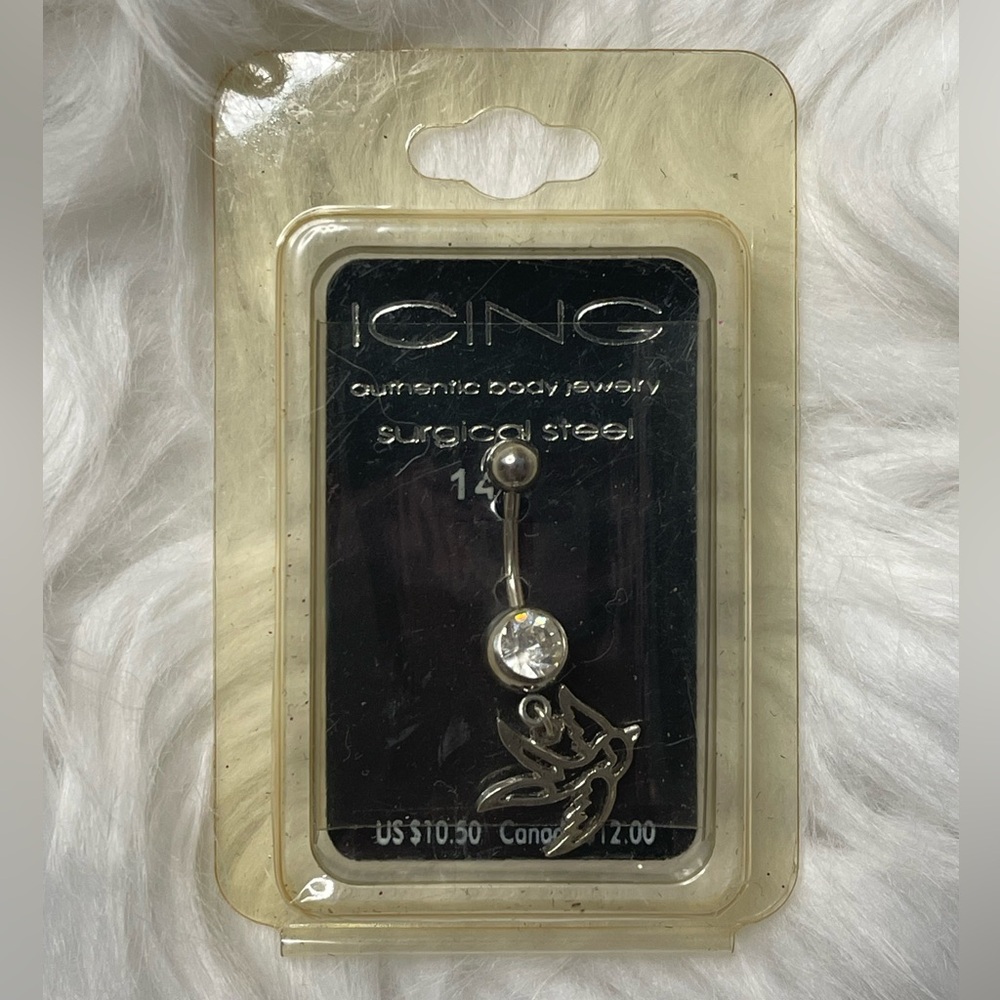 Icing Bird Silver Surgical Steel Belly Button Jewelry